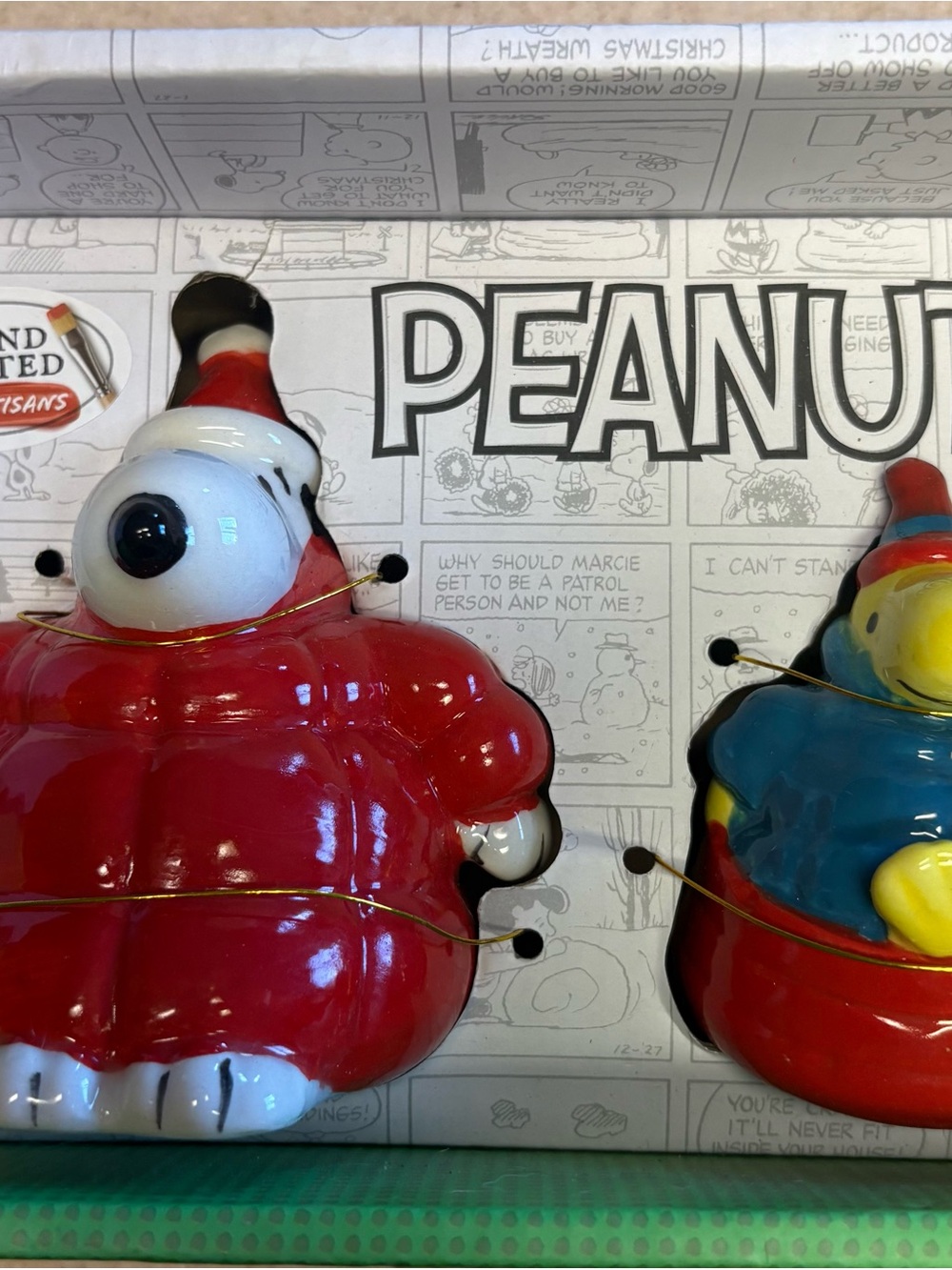 Peanuts Red and Blue Ceramic Snoopy salt pepper shakers by Peanuts